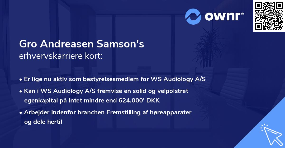 Gro Andreasen Samson's erhvervskarriere kort