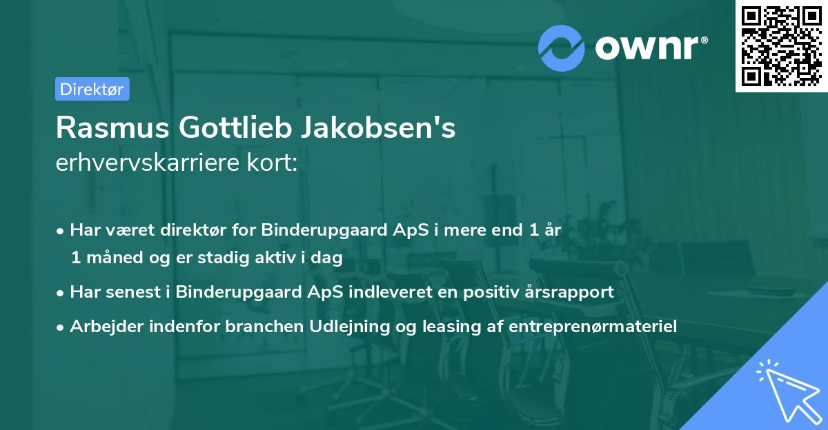 Rasmus Gottlieb Jakobsen's erhvervskarriere kort