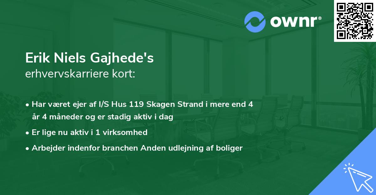 Erik Niels Gajhede's erhvervskarriere kort
