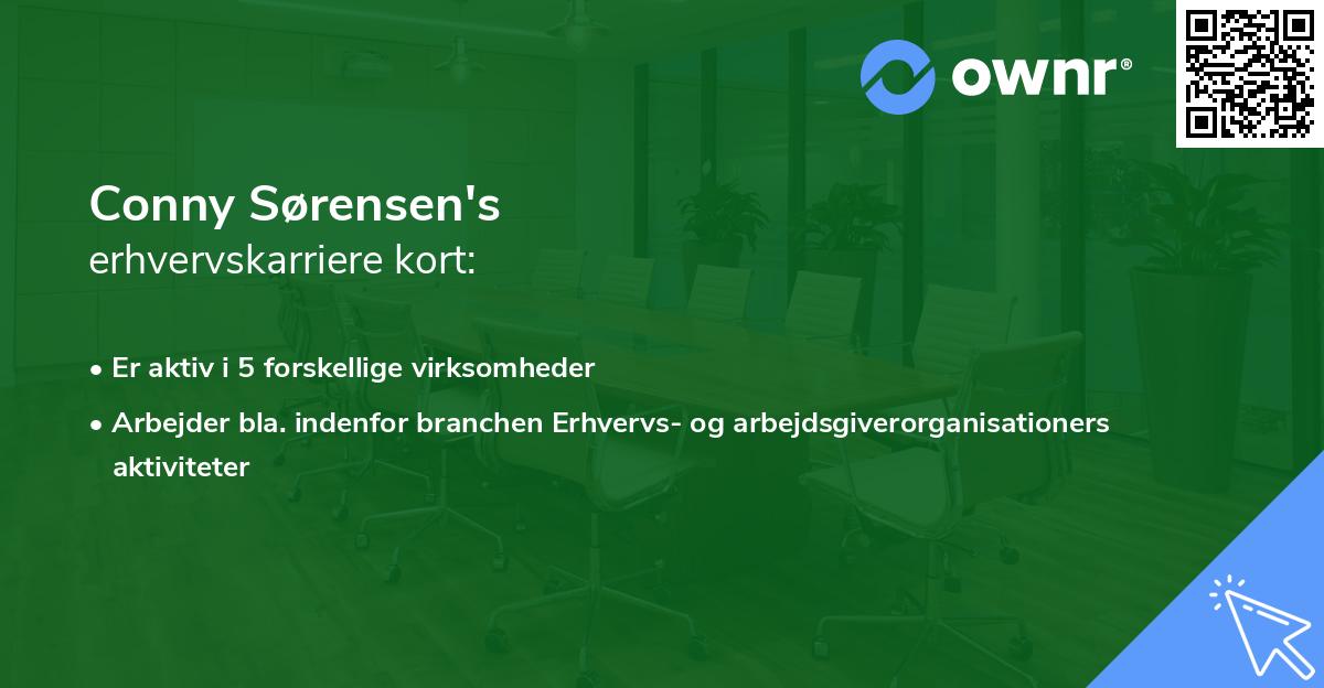 Conny Sørensen's erhvervskarriere kort