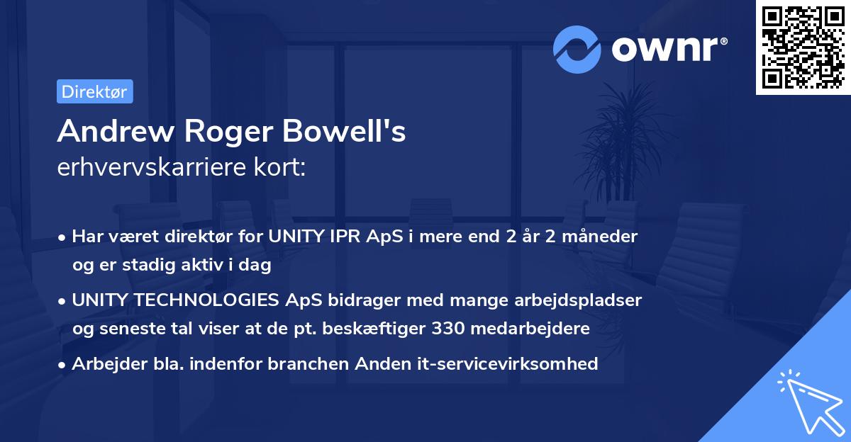 Andrew Roger Bowell's erhvervskarriere kort