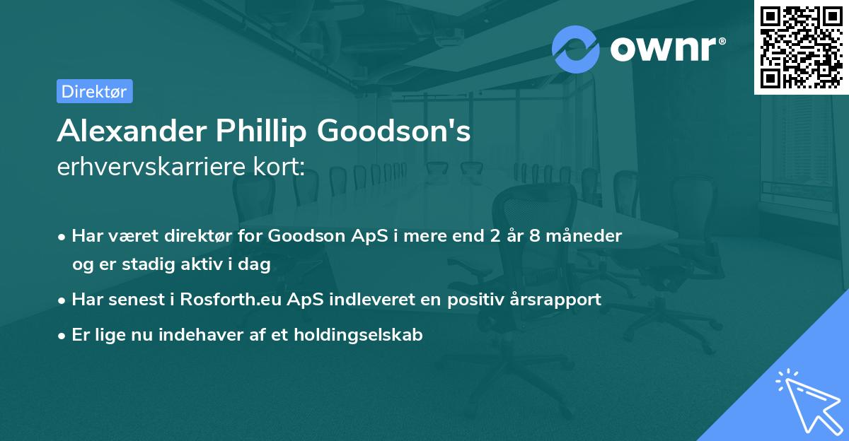 Alexander Phillip Goodson's erhvervskarriere kort