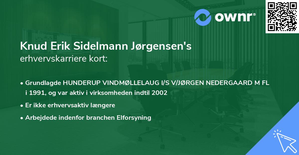Knud Erik Sidelmann Jørgensen's erhvervskarriere kort