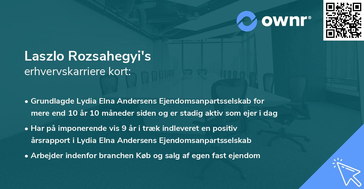 Laszlo Rozsahegyi's erhvervskarriere kort