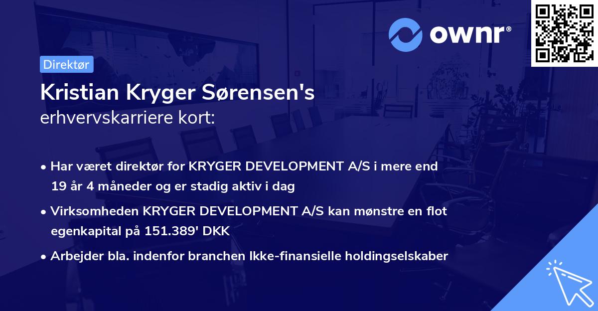 Kristian Kryger Sørensen's erhvervskarriere kort