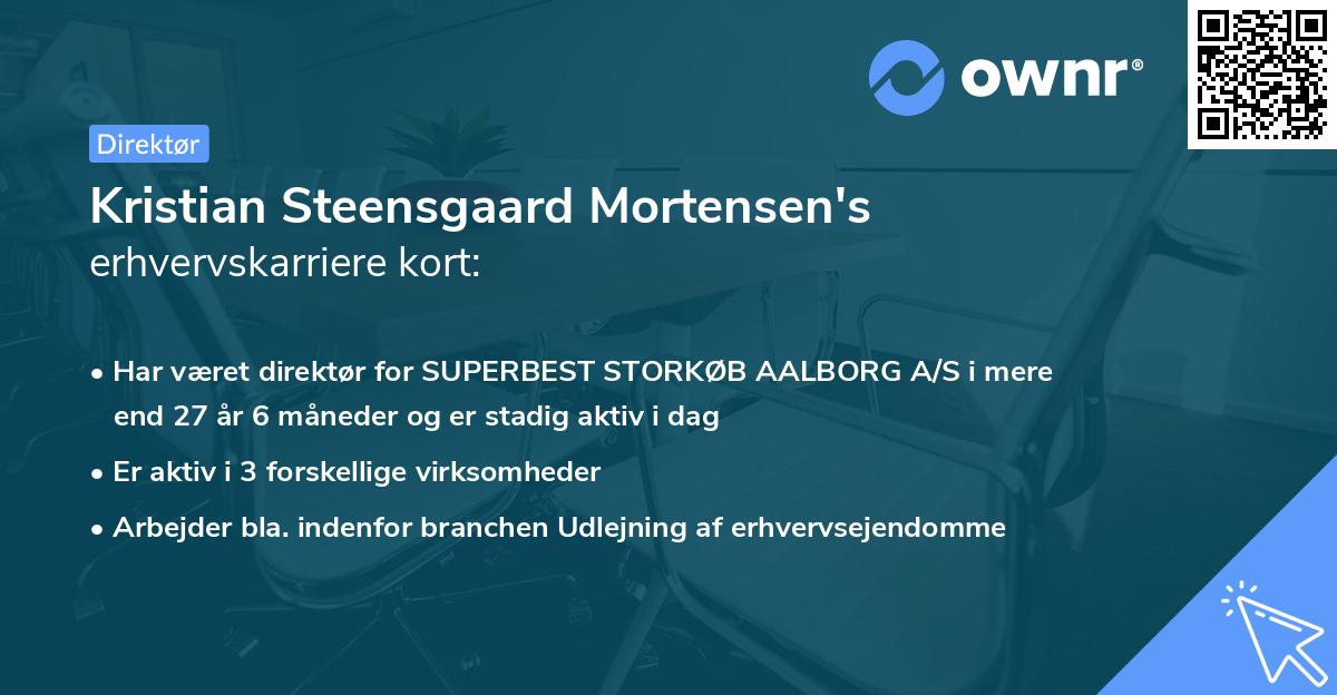 Kristian Steensgaard Mortensen's erhvervskarriere kort