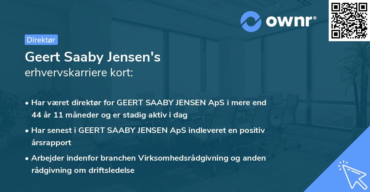 Geert Saaby Jensen's erhvervskarriere kort