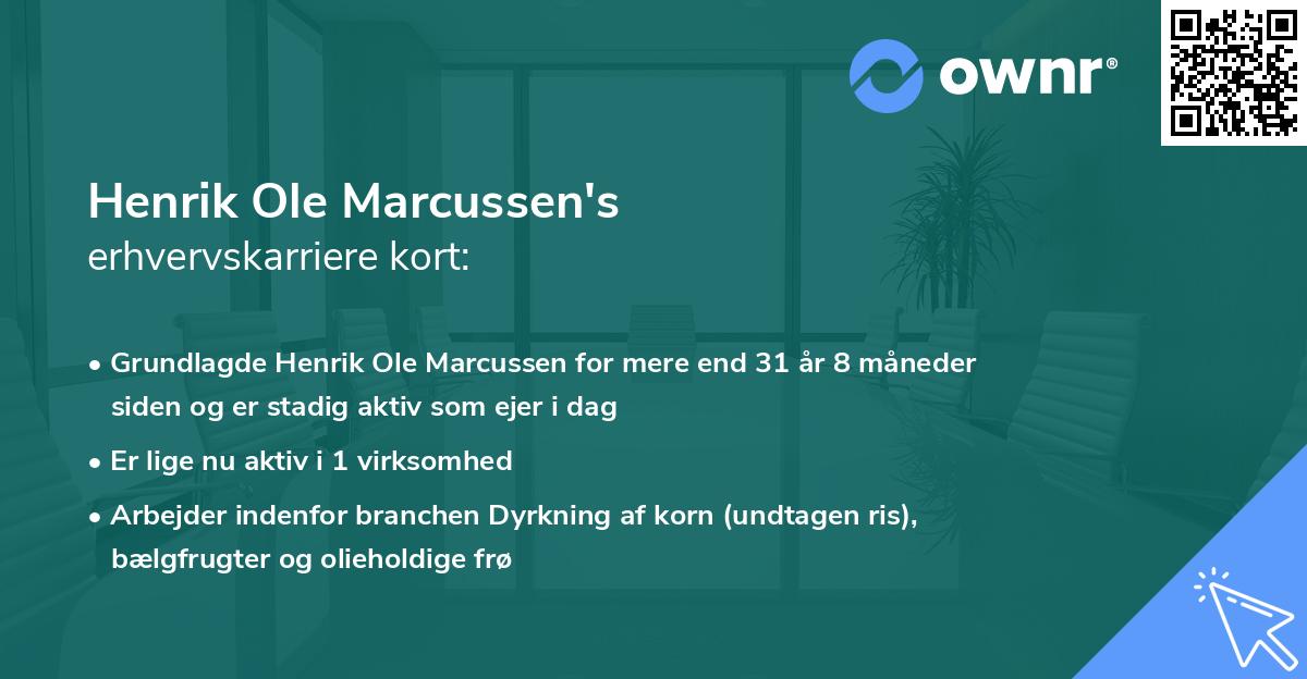 Henrik Ole Marcussen's erhvervskarriere kort
