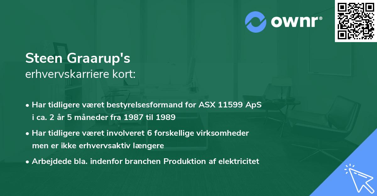 Steen Graarup's erhvervskarriere kort