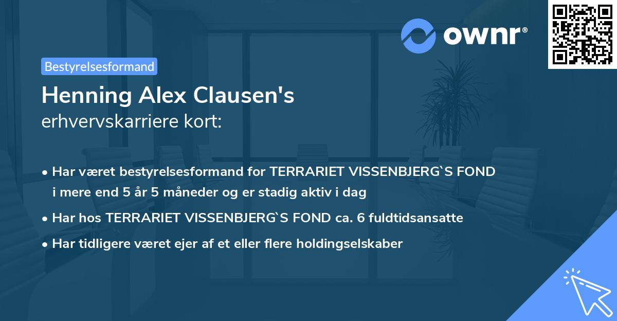 Henning Alex Clausen's erhvervskarriere kort