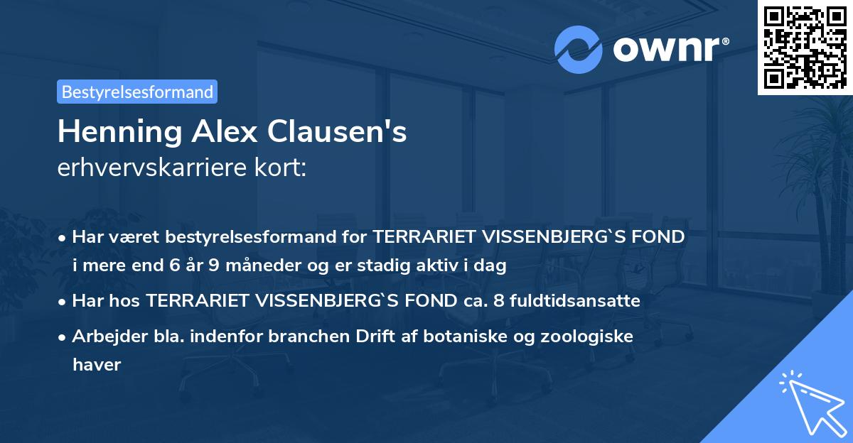 Henning Alex Clausen's erhvervskarriere kort