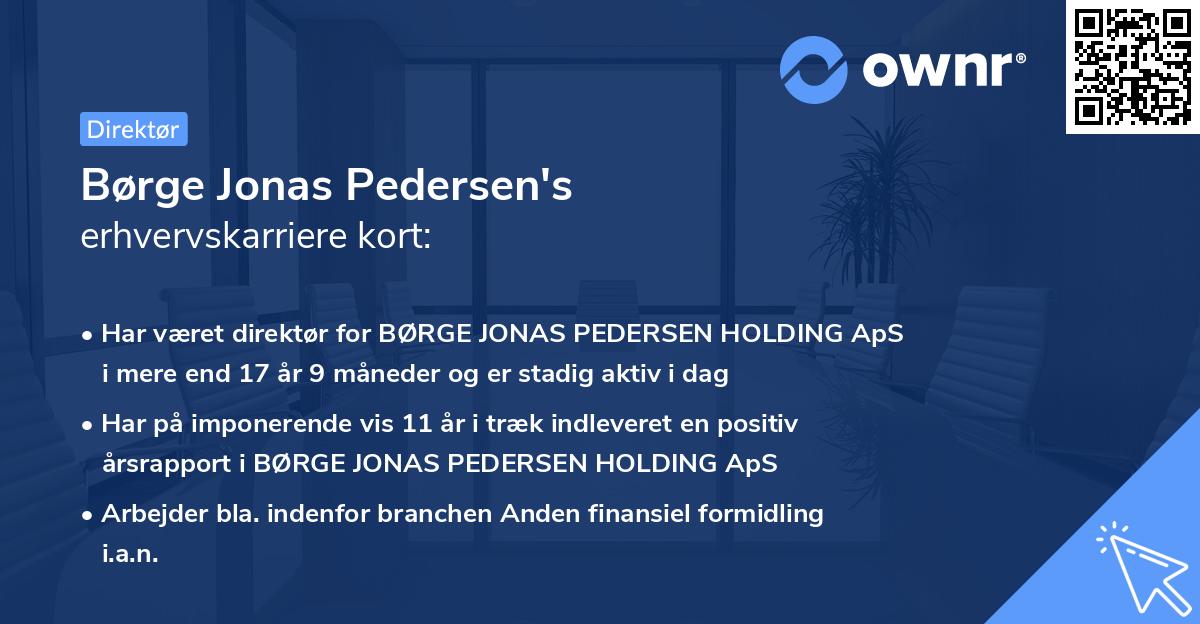 Børge Jonas Pedersen's erhvervskarriere kort
