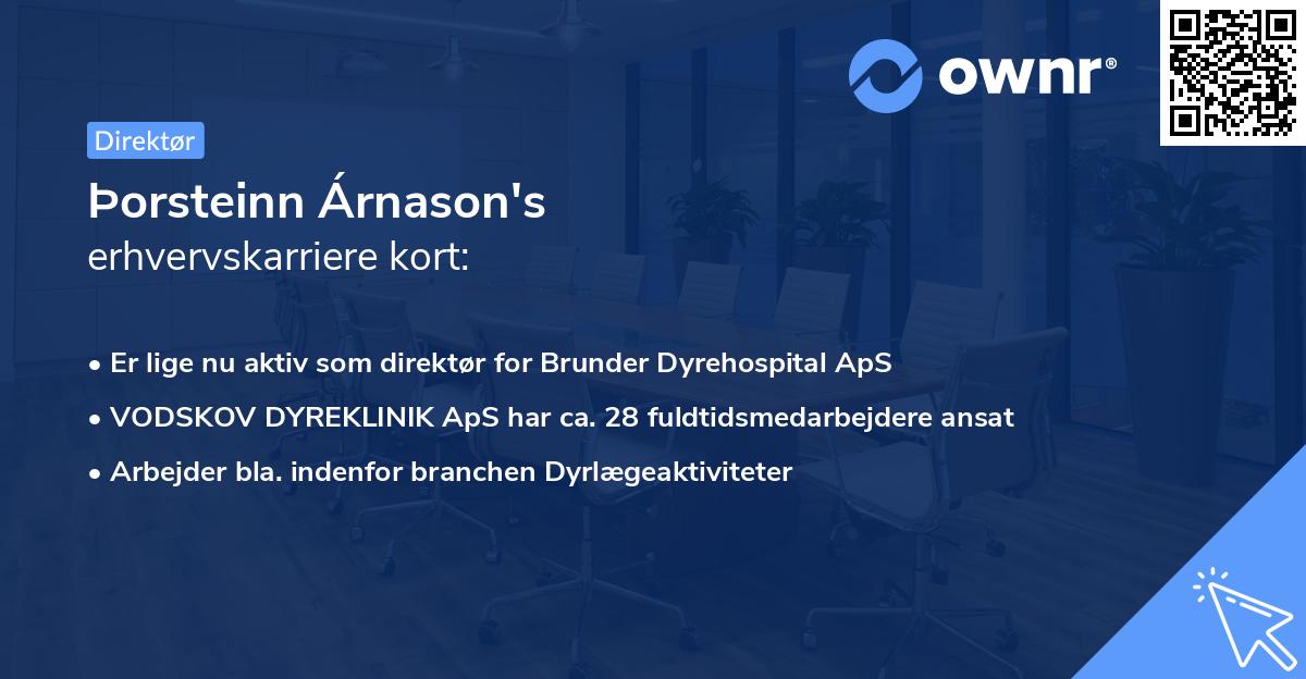 Þorsteinn Árnason's erhvervskarriere kort