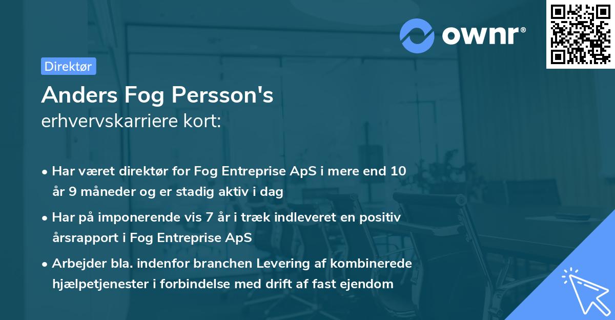 Anders Fog Persson's erhvervskarriere kort