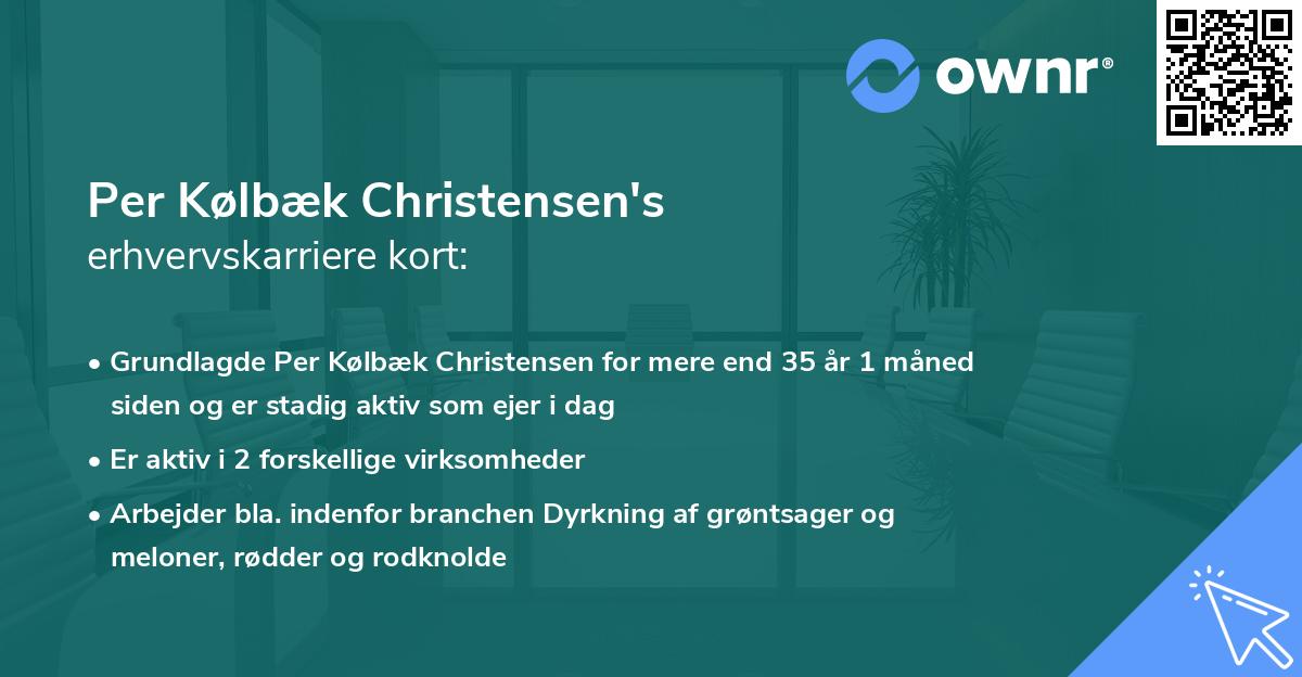 Per Kølbæk Christensen's erhvervskarriere kort