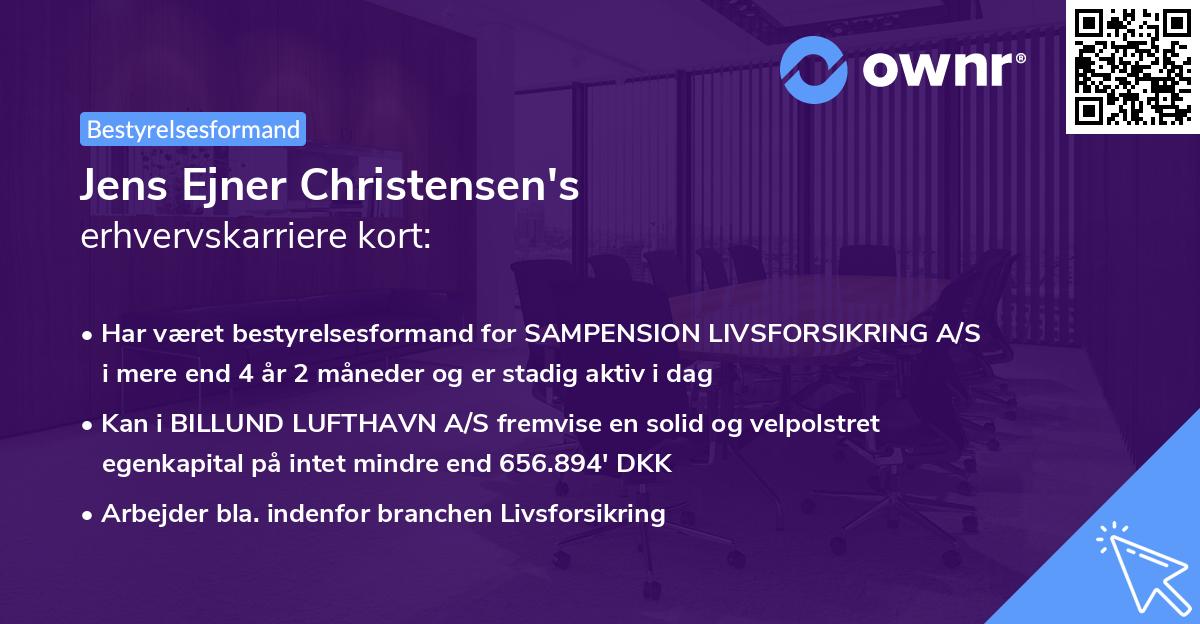 Jens Ejner Christensen's erhvervskarriere kort