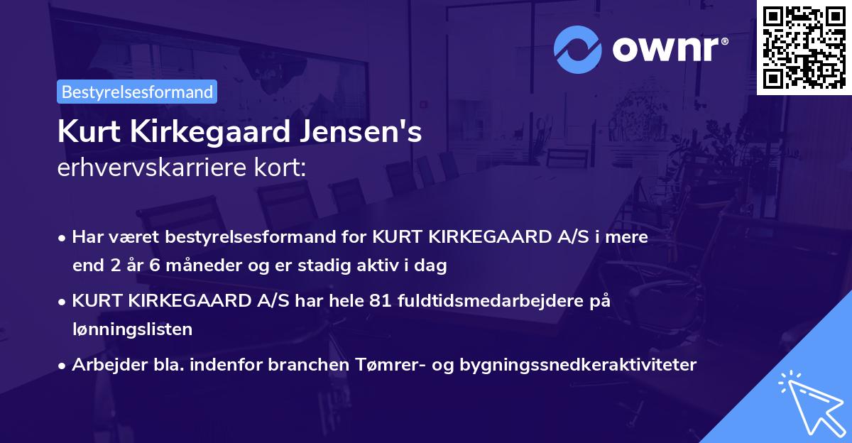 Kurt Kirkegaard Jensen's erhvervskarriere kort
