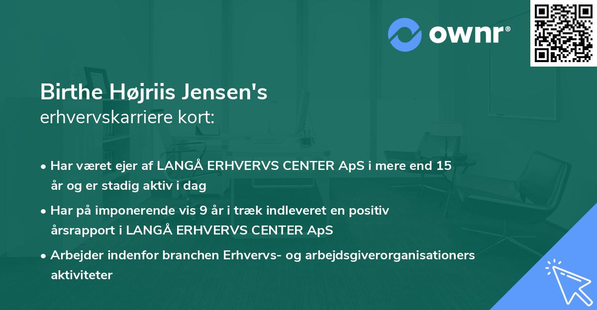 Birthe Højriis Jensen's erhvervskarriere kort