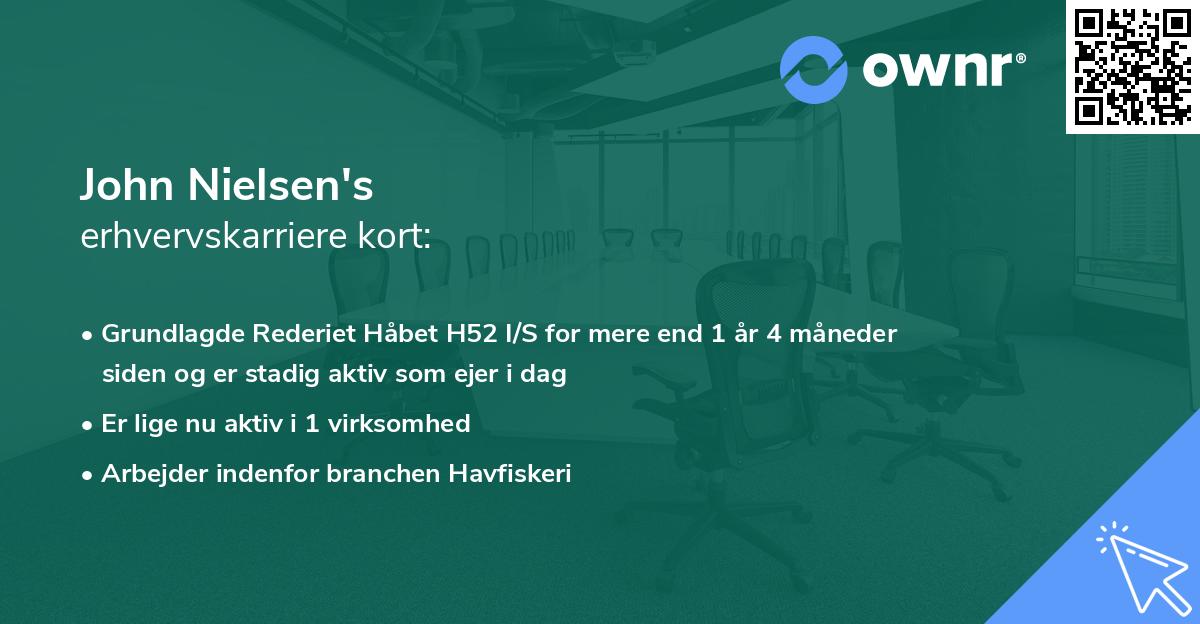 John Nielsen's erhvervskarriere kort