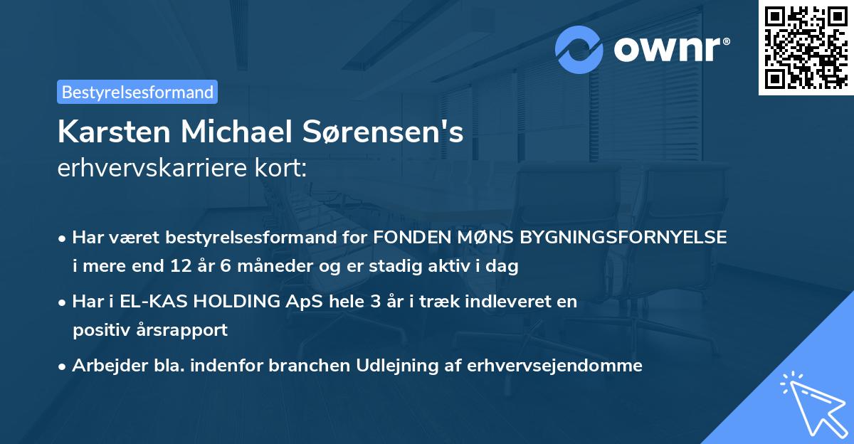 Karsten Michael Sørensen's erhvervskarriere kort