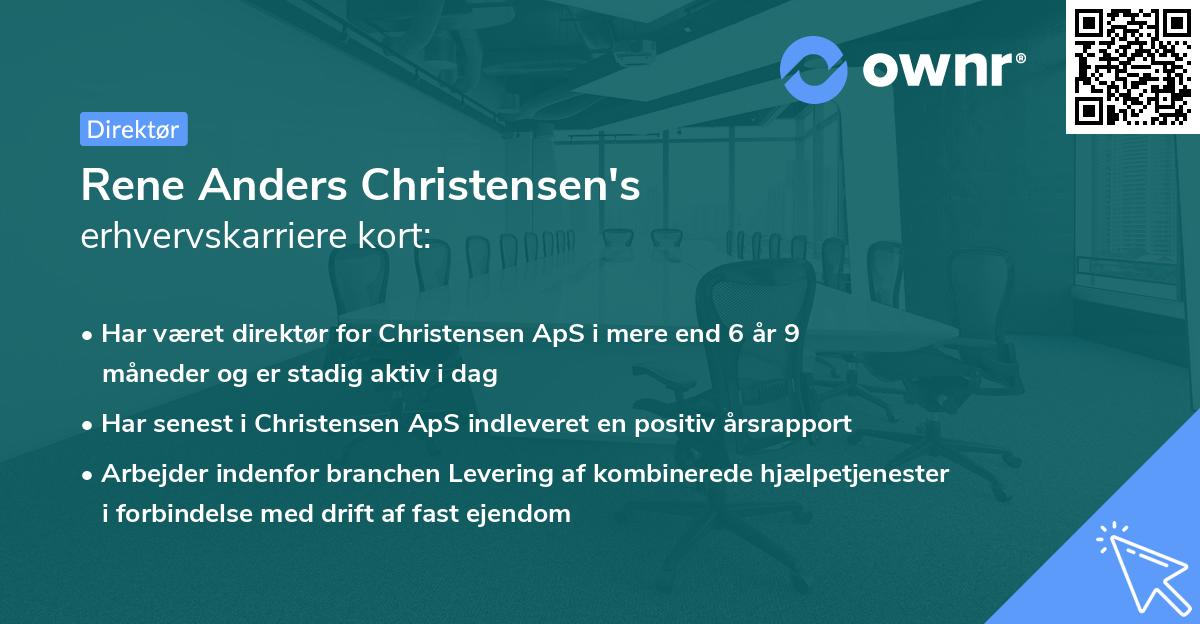 Rene Anders Christensen's erhvervskarriere kort