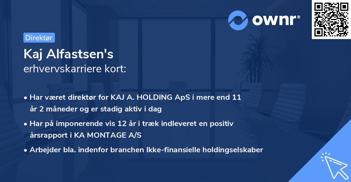 Kaj Alfastsen's erhvervskarriere kort
