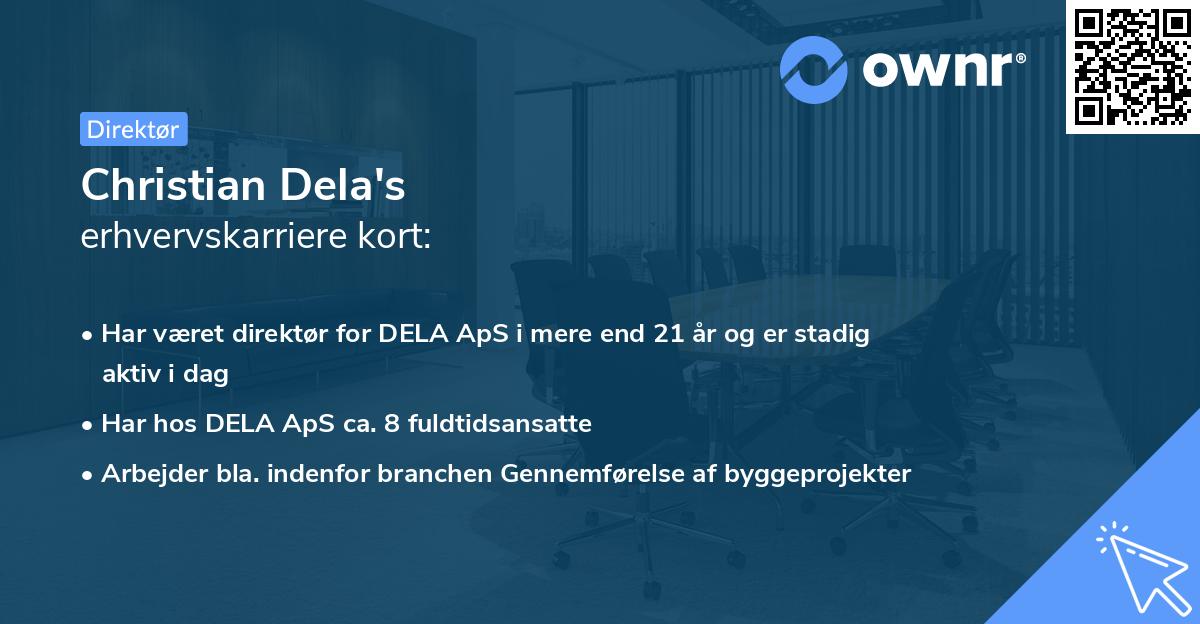 Christian Dela's erhvervskarriere kort