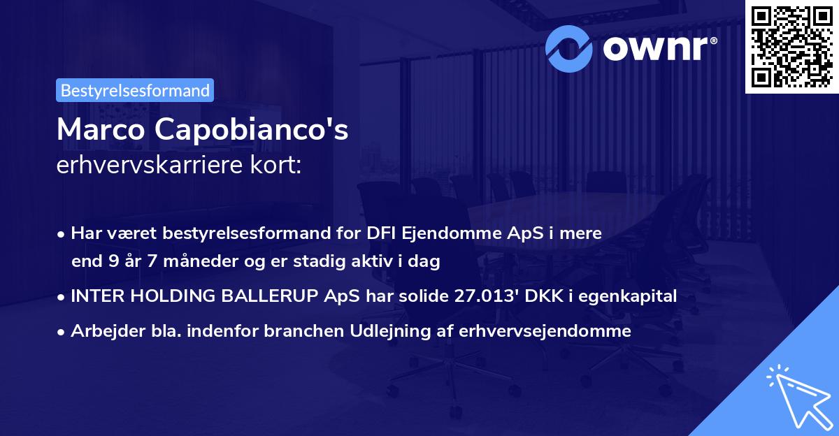 Marco Capobianco's erhvervskarriere kort