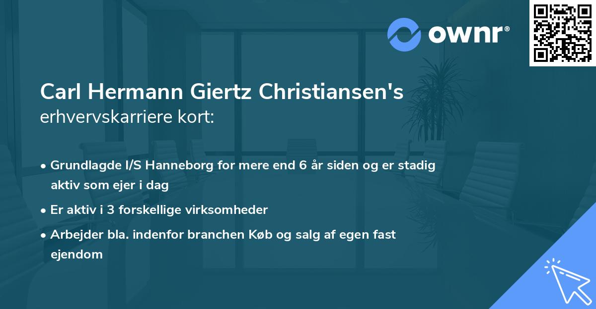 Carl Hermann Giertz Christiansen's erhvervskarriere kort