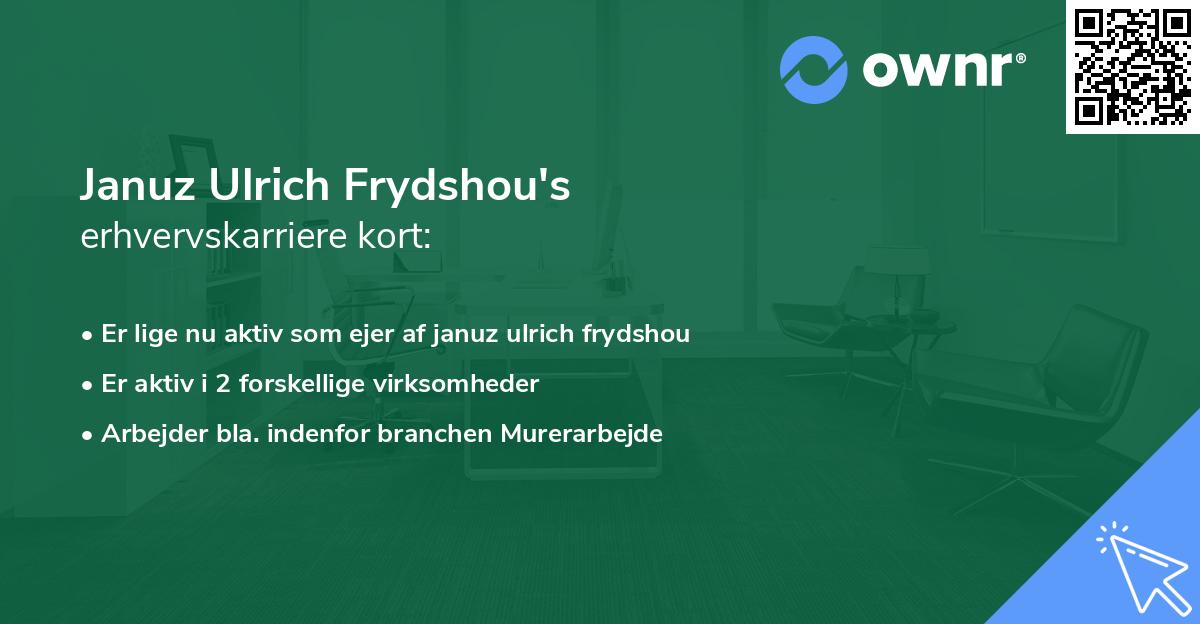 Januz Ulrich Frydshou's erhvervskarriere kort