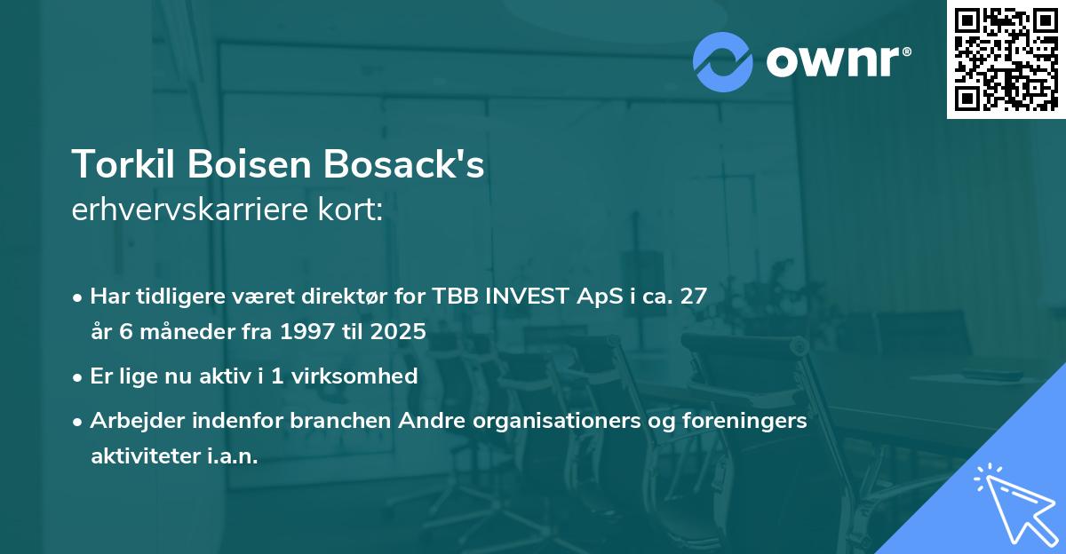 Torkil Boisen Bosack's erhvervskarriere kort