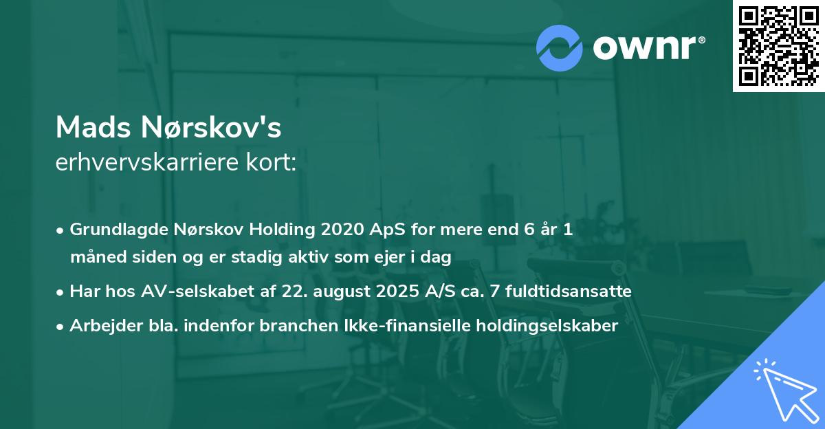 Mads Nørskov's erhvervskarriere kort