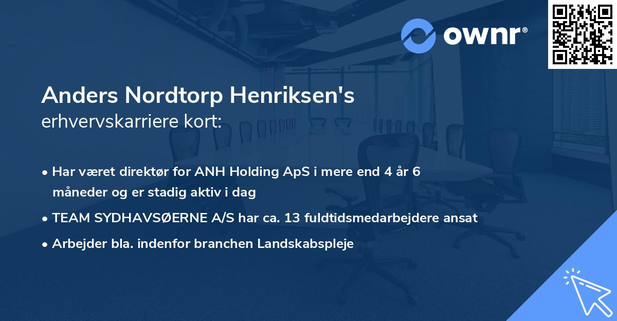 Anders Nordtorp Henriksen's erhvervskarriere kort