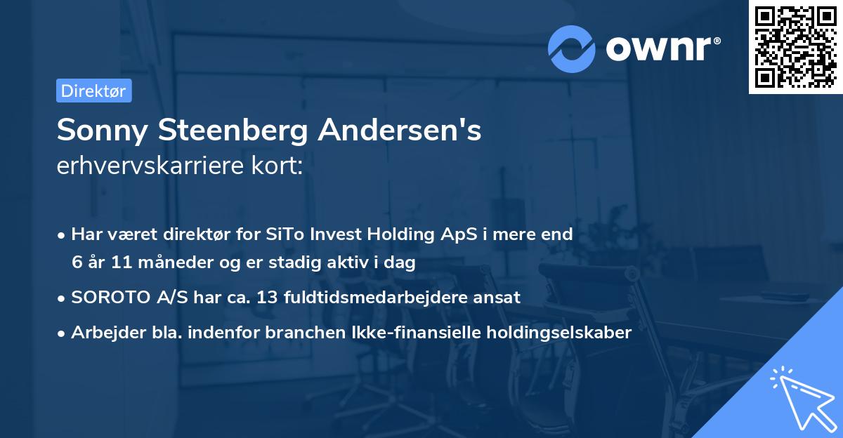 Sonny Steenberg Andersen's erhvervskarriere kort