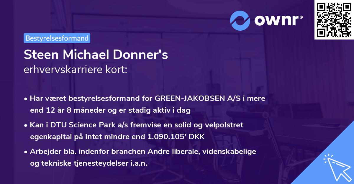 Steen Michael Donner's erhvervskarriere kort