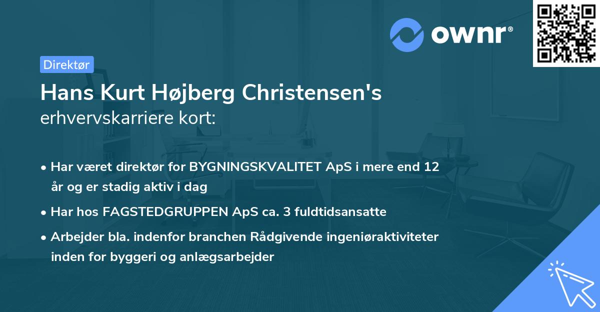 Hans Kurt Højberg Christensen's erhvervskarriere kort