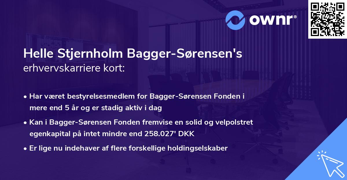 Helle Stjernholm Bagger-Sørensen's erhvervskarriere kort