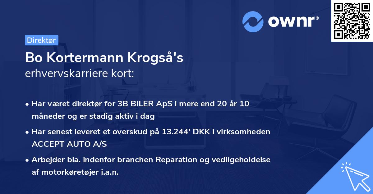 Bo Kortermann Krogså's erhvervskarriere kort