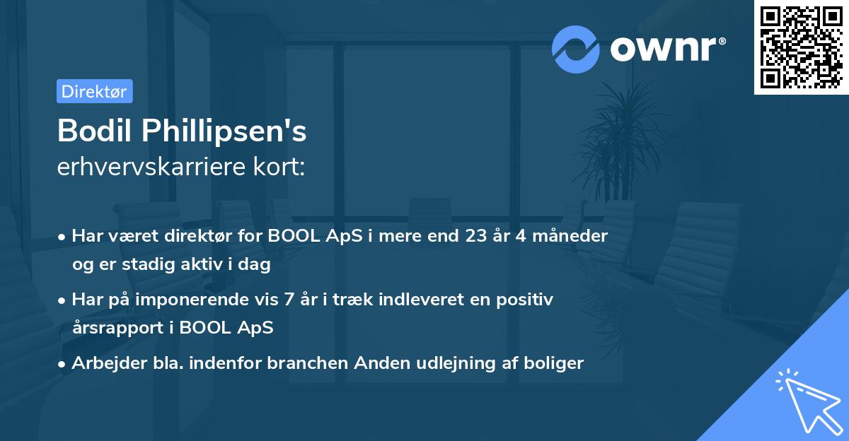 Bodil Phillipsen's erhvervskarriere kort