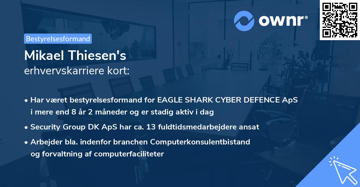 Mikael Thiesen's erhvervskarriere kort