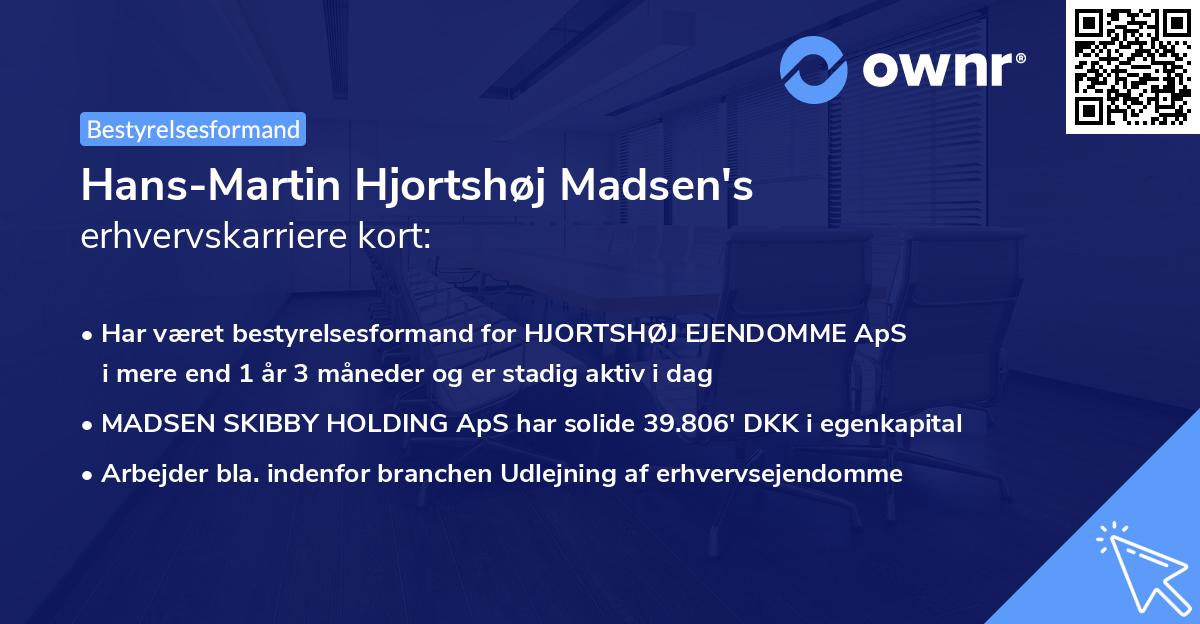 Hans-Martin Hjortshøj Madsen's erhvervskarriere kort