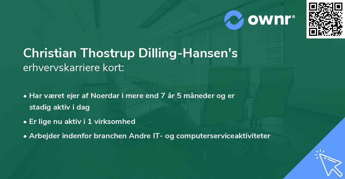 Christian Thostrup Dilling-Hansen's erhvervskarriere kort