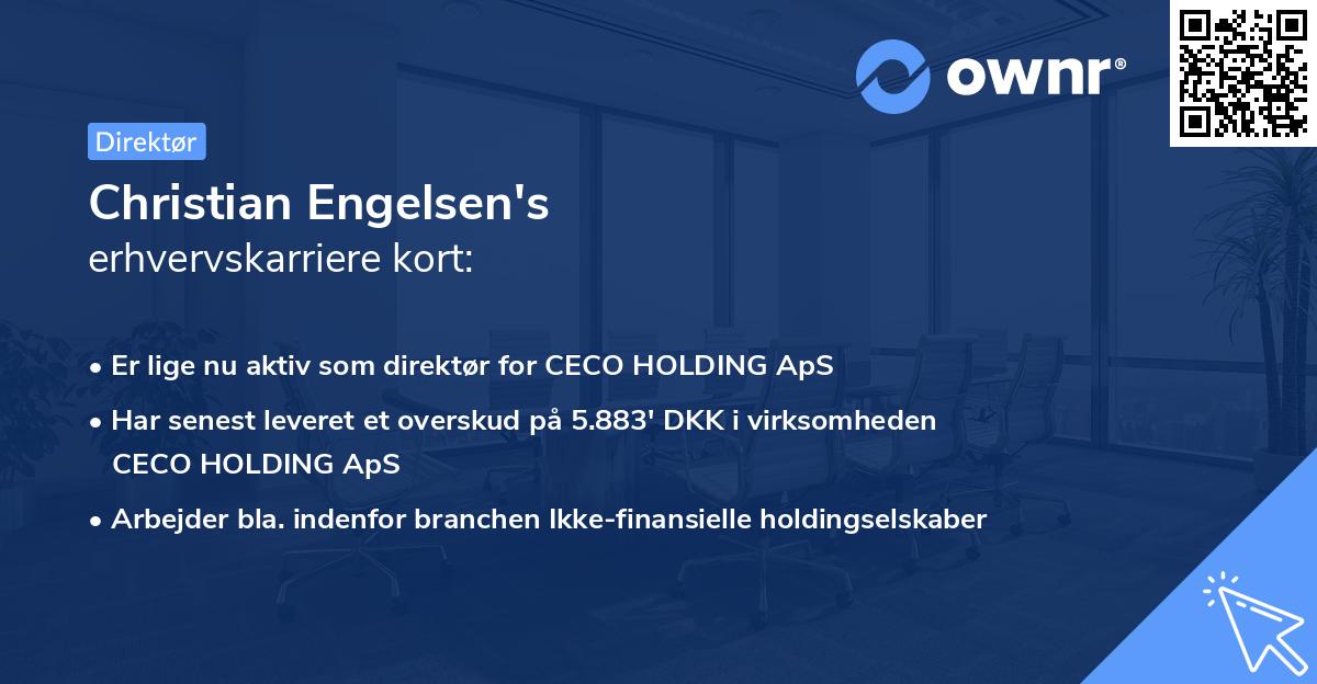 Christian Engelsen's erhvervskarriere kort