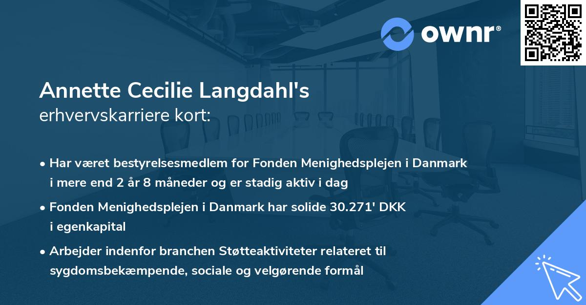 Annette Cecilie Langdahl's erhvervskarriere kort