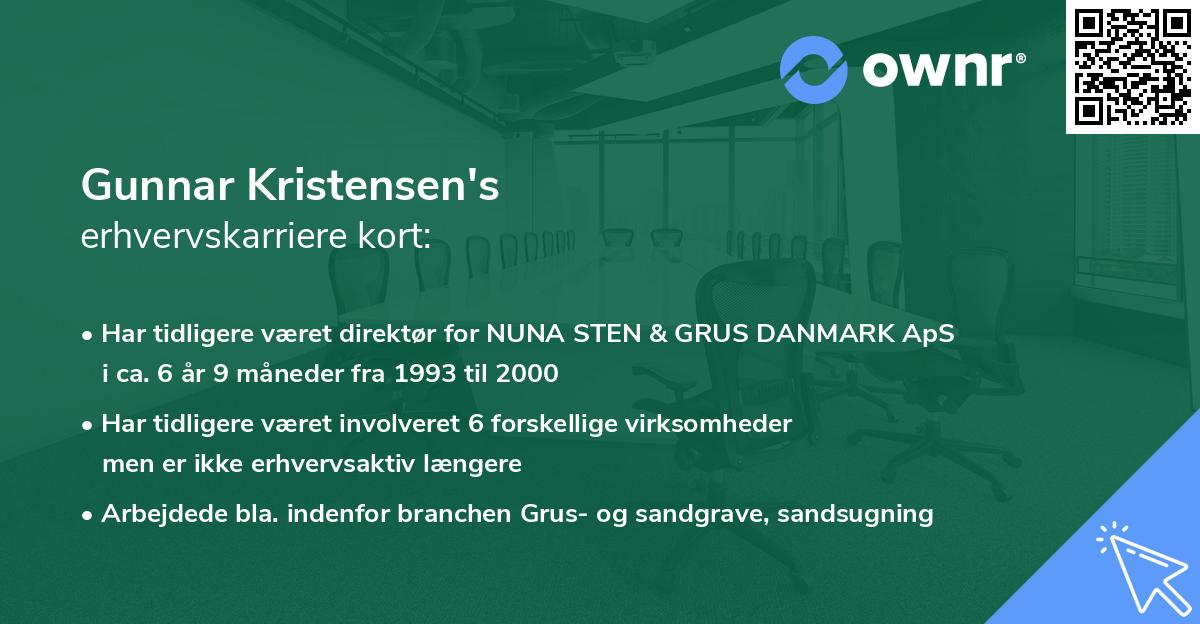 Gunnar Kristensen's erhvervskarriere kort