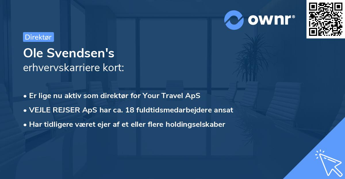 Ole Svendsen's erhvervskarriere kort