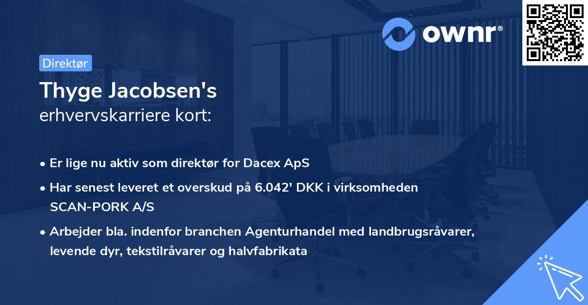 Thyge Jacobsen's erhvervskarriere kort
