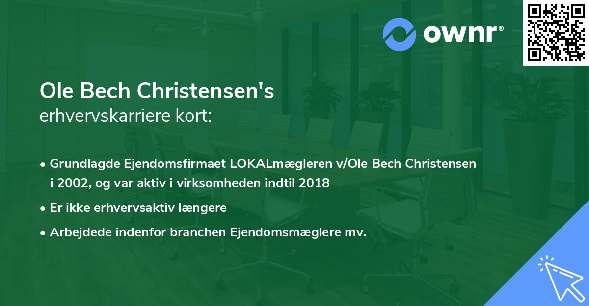 Ole Bech Christensen's erhvervskarriere kort