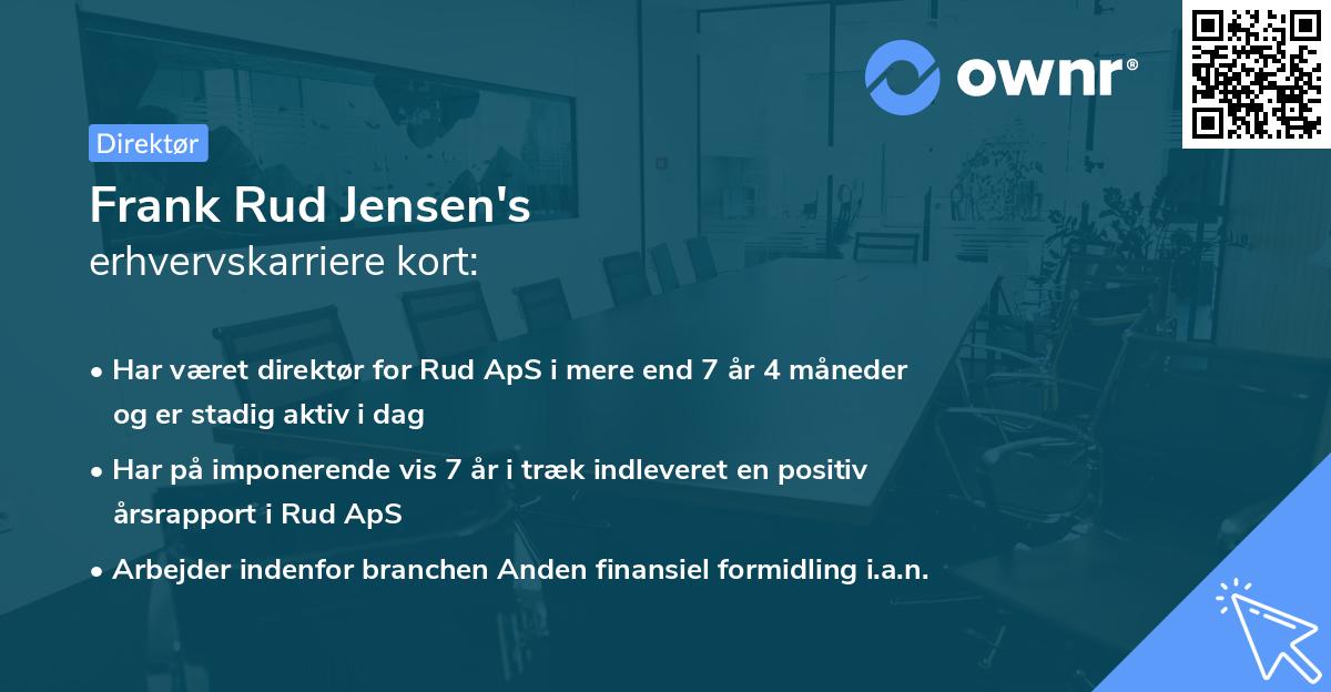 Frank Rud Jensen's erhvervskarriere kort