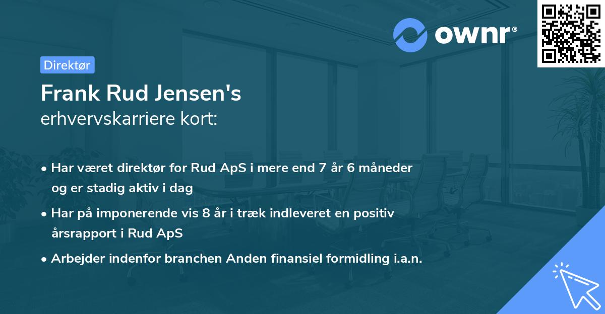 Frank Rud Jensen's erhvervskarriere kort